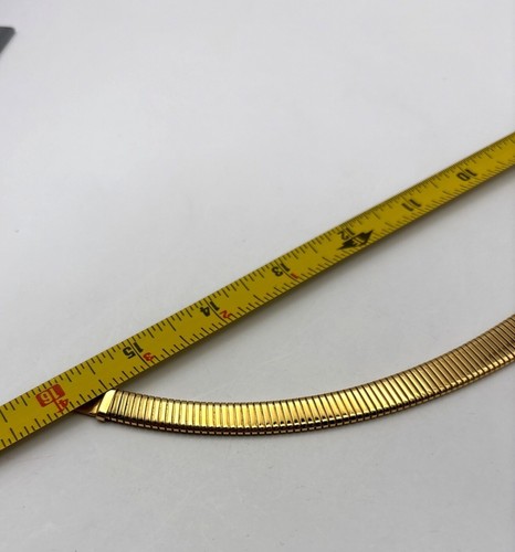 Monet Omega Gold Tone Necklace Choker Flat Snake Chain Elegant Statement - Picture 5 of 6