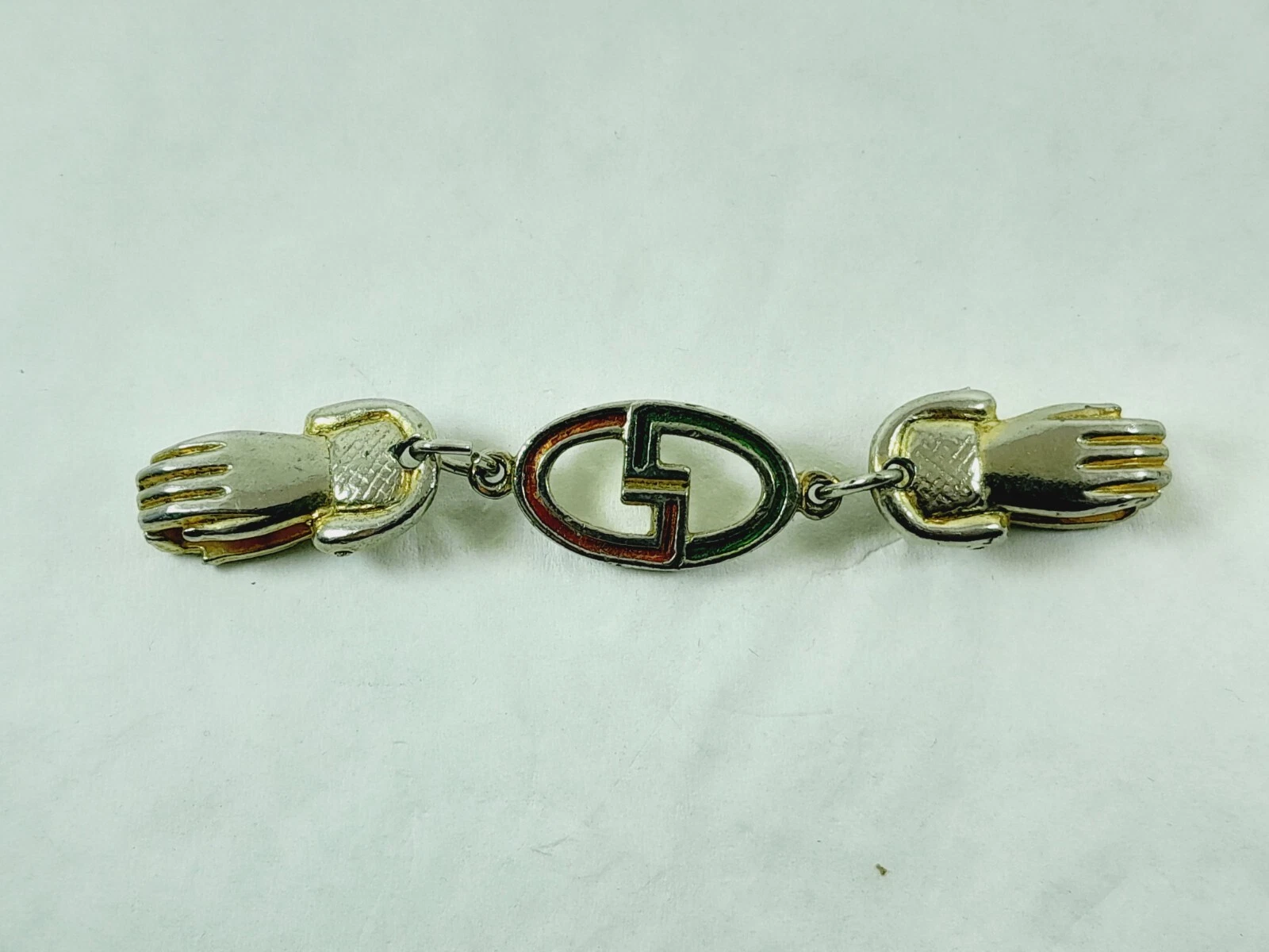 RARE BROCHE ET PULL GUCCI GARDE ÉCHARPE CLIP PLAQUÉ OR