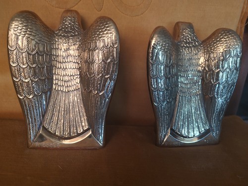1980er Jahre Pm Craftsman USA Massiv Messing aufsteigende Adler Buchstützen - ein Paar - Bild 5 von 12