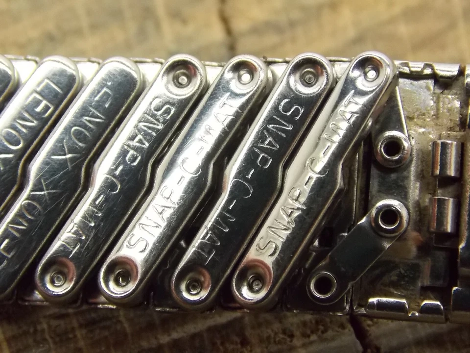 Pulsera de acero inoxidable Lenox 17,5 mm de expansión correa de reloj vintage usada Foto 4 de 4