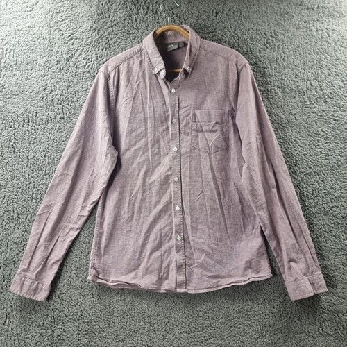 ASOS Mens Casual Shirt Size M Pink Stretch Long Sleeve Collared Button-Up - Picture 1 of 12