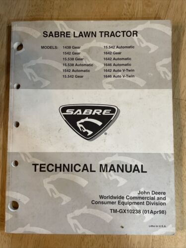 Sabre TM-GX10238 Lawn Tractor Technical Manual (See Description for Models)