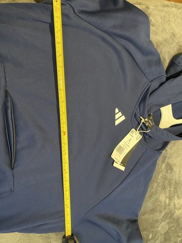 Adidas Men’s Size Large Ti 3S Hoodie Dark Blue With Orange/Pink Sleeve Stripes - Picture 11 of 12