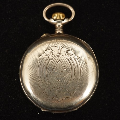 Eclipse German Coin Silver Pocket Watch, Runs a Bit, No Crystal - Free Ship USA - Picture 3 of 9