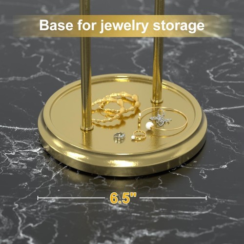15” Standing Hand Towel Holder with Heavy Base Gold Towel Rack - Picture 3 of 7