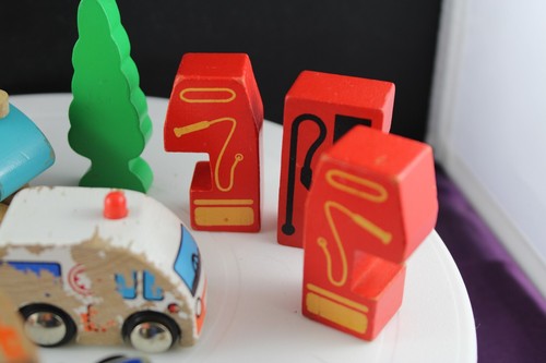 Vintage Wooden Toys - Car, Dozer, Chopper, Truck, Ambulance, Tree & Pumps - Picture 4 of 4