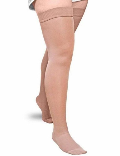 ExoSoft Thigh High Compression Stockings w/ Silicone Band (15-20mmHg) by Solaris - Picture 4 of 5