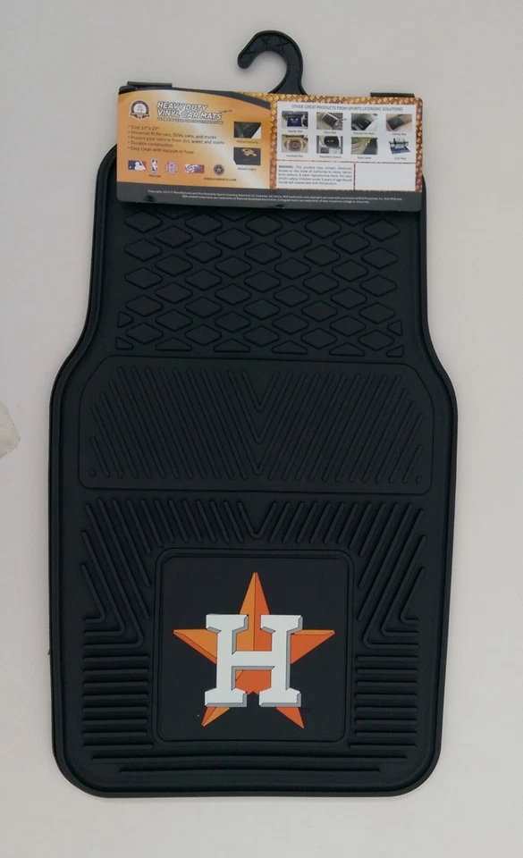 Juego de alfombrillas y marco de matrícula de vinilo para auto camión MLB Houston Astros Foto 2 de 4