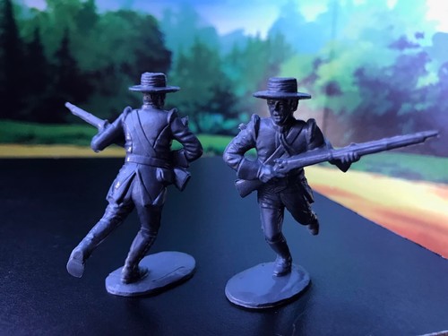 MARX TOYS RECAST 54 MM ALAMO SOLDIERS-16 FIGURES-DARK GRAY - Picture 2 of 4