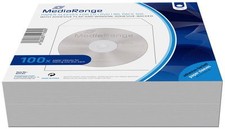 200 Mediarange Papiertaschen mit Fenster Klebepunkt für je 1 BD / CD / DVD weiß