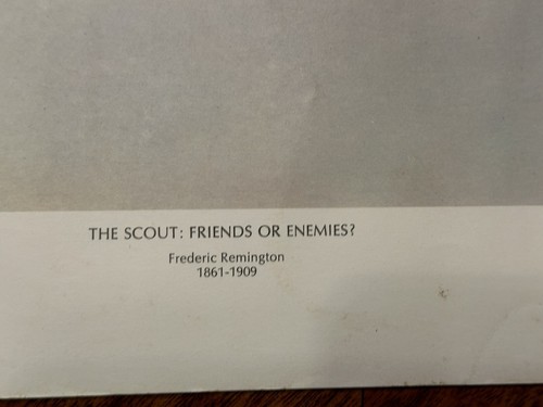 1960's FREDERIC REMINGTON THE SCOUTS: Friends Or Enemies? 18x24 Print - Picture 3 of 4