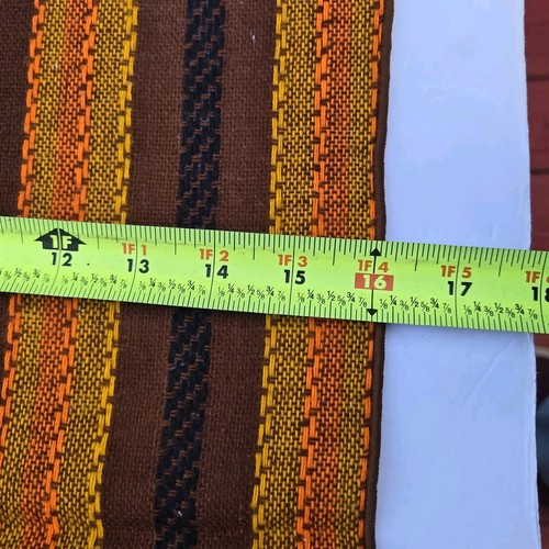 Woven Fabric Napkins Set Of 8 Brown Yellow Orange Stripe Fall Thanksgiving EXC - Picture 13 of 13