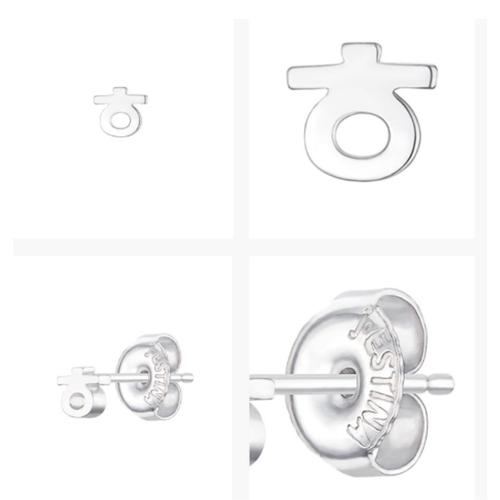 J.ESTINA Hangeul 한글 ㅎ Jewelry Single Earring Silver IU Kbeauty Elegant - Picture 5 of 6