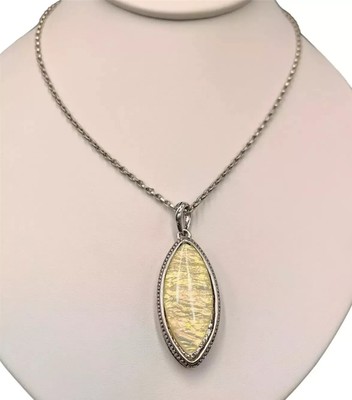 VTG Whiting Davis Scroll Silver Tone 21'' Chain 1990s Pendant Necklace Retro Y2K