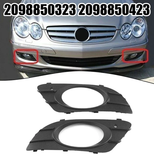 2 Pcs Front Bumper Fog Light Cover For Mercedes Benz For CLK W209 2005-09 Black - Bild 6 von 8
