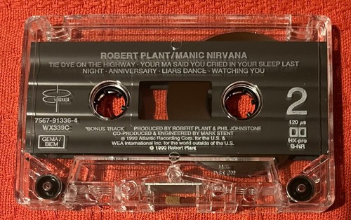ROBERT PLANT - UK CASSETTE TAPE - MANIC NIRVANA - Picture 2 of 5