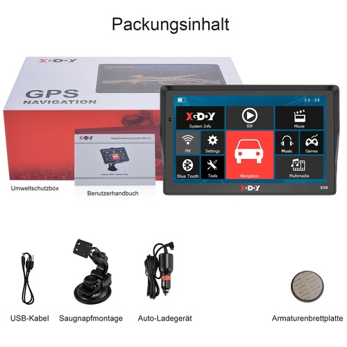 XGODY 9-calowa nawigacja GPS do samochodu ciężarowego samochodu osobowego urządzenie nawigacyjne 8G mapa UE - Zdjęcie 12 z 17