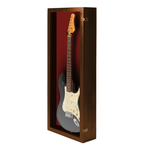 Walnut Finish Guitar display case Solid hardwood with Locks - Picture 11 of 73