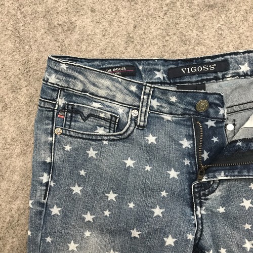 Vigoss Jeans Girls Size 14 Star Print The Jagger Capri Elastic Waist Medium Wash - Picture 5 of 12