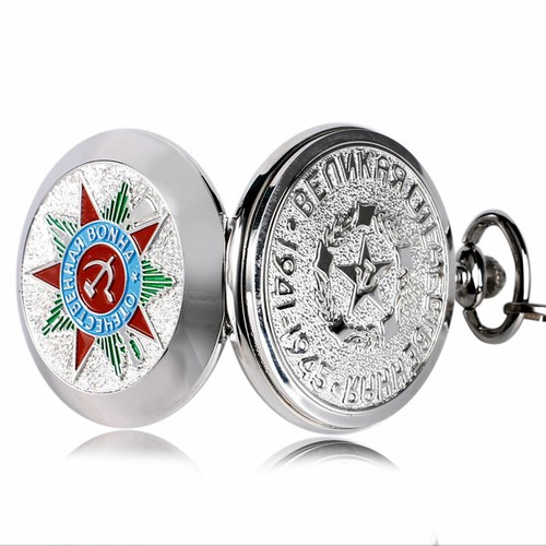 Mechanical Pocket Watch Soviet Badge Roman Numbers Russia Military Hand Winding - Picture 7 of 12