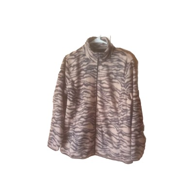Amazon Essentials Animal Print Zip Up Plus Size Fleece Jacket Size 1X NWT