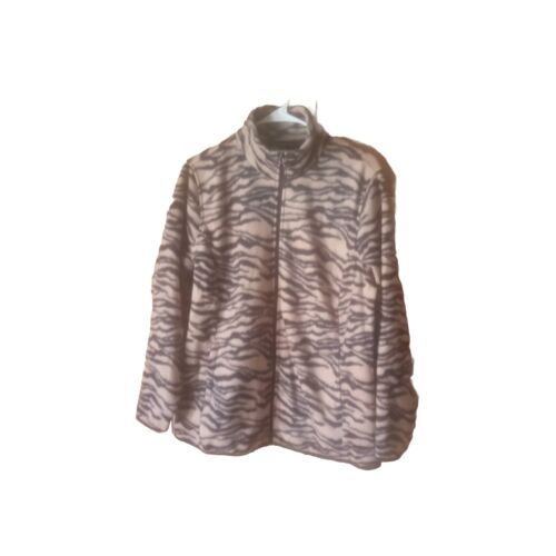 Amazon Essentials Animal Print Zip Up Plus Size Fleece Jacket Size 1X NWT