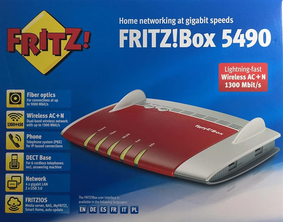 AVM Fritzbox 5490 WLAN Router für Glasfaseranschluss Fibre Router DECT Mesh - Bild 3 von 4