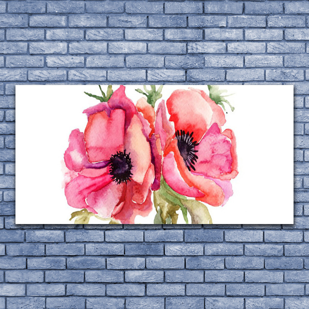 Image sur verre fleurs aquarelle 140x70 pour habiller un mur vide et triste