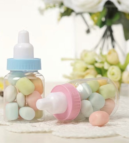 12 Baby Shower Candy Box~Small Milk Bottle Shaped Plastic Container For Party - Picture 3 of 8