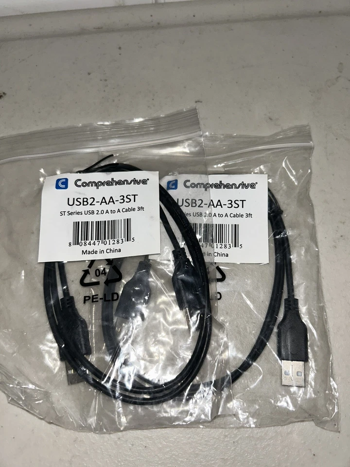 New Set of 2 USB2-AA-3ST, Comprehensive USB 2.0 A to A Cable 3ft - USB - Image 4 of 4