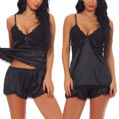 Women's Sexy Two-Piece Sleepwear Camisole Pajamas Sets Short Pant Nightwear Sets - Picture 2 of 12