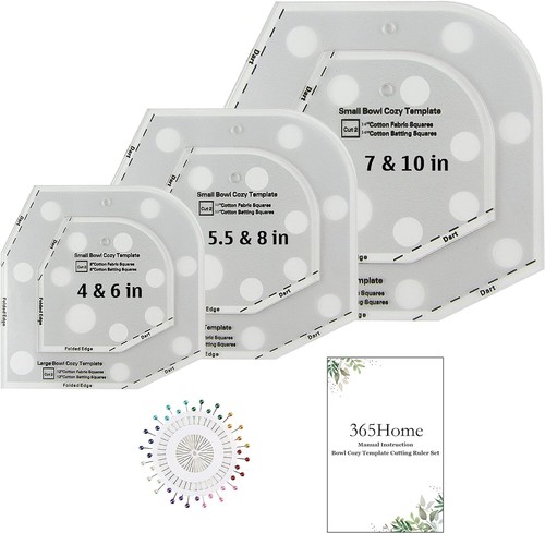 Schale Kuschel Schablonen Set Schnittmuster mit Anleitung und 40 Stecknadeln - Bild 1 von 7