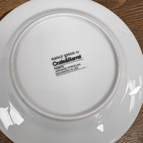 Crate & Barrel Tidbits Set of 7 Appetizer Plates 6½" by Nancy Green Porcelain - Picture 6 of 8