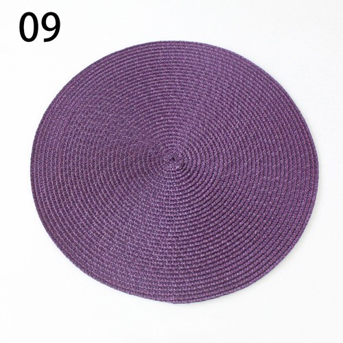 Round Placemat Coaster Woven Table Place Mat Heat Resistant Pad Kitchen Decor - Picture 15 of 40
