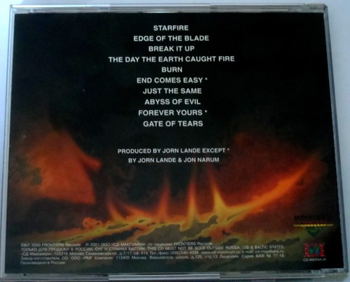 JORN - STARFIRE (VERY RARE 2000 CD)(HARD ROCK)(Y&T/ARK/SLAMER) BARGAIN FAST POST - Picture 3 of 3