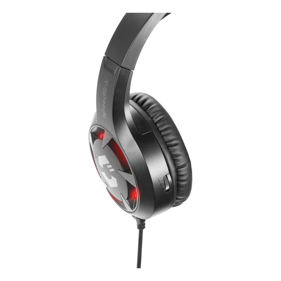 SPEEDLINK Casad Stereo PC Gaming Headset Microphone 2.2m Cable Black/Red - Image 3 of 4