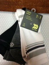 All In Motion Mens Crew Socks Moisture Wicking 6-12 3 Pairs Multicolor