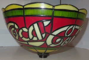 Details About Coke Coca Cola Plastic Floor Lamp Shade Stained Glass Design 12 Great Used Nice