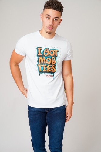 Mens SLIM T-shirt Graffiti MUSCLES Short Sleeve DON Jeans mob tie Designer 10726 - Picture 25 of 29