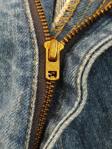 Pantaloncini Levi's vintage anni 70 linguetta arancione taglia 30 denim taglio Talon Woodstock Levis - Foto 9 di 13