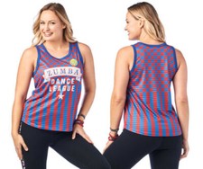 Zumba Dance League Jersey Tank Top Red/Blue Women's Size XS B126