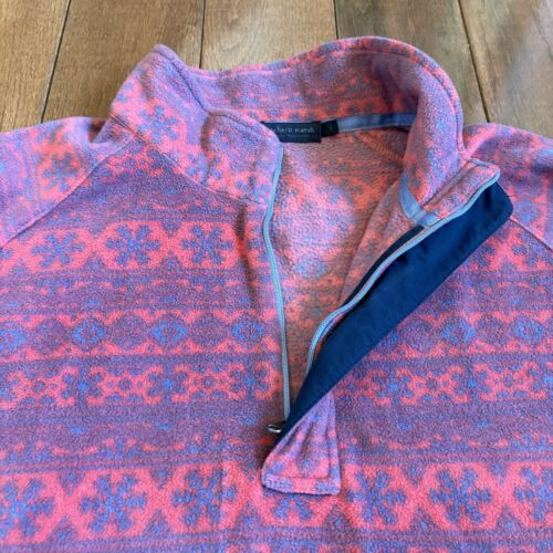 Mens Southern Marsh Monmouth Flurry Fair Isle 1/2 Zip Fleece Pullover Pink sz L - Picture 5 of 9