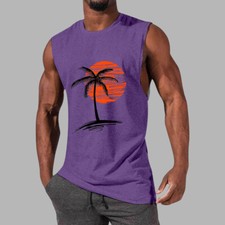 Mens Summer Muscle Gym T-Shirt Sport Casual Tank Top Fitness Sleeveless Vest Tee
