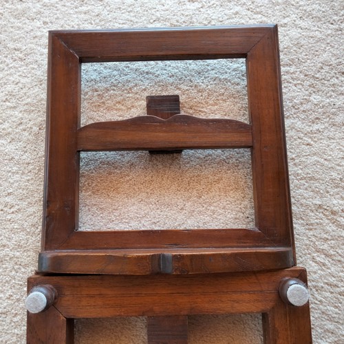 Antique Revolving Folding Wooden Table Bookstand with Swivel Base & 4 Feet - Picture 11 of 18