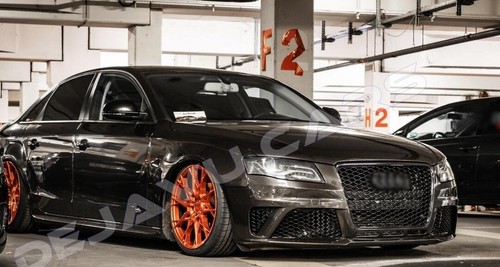 RS4 Look Kühlergrill DTM Waben Grill für Audi A4 B8 8K Limo Avant / S line & S4 - Foto 3 di 10