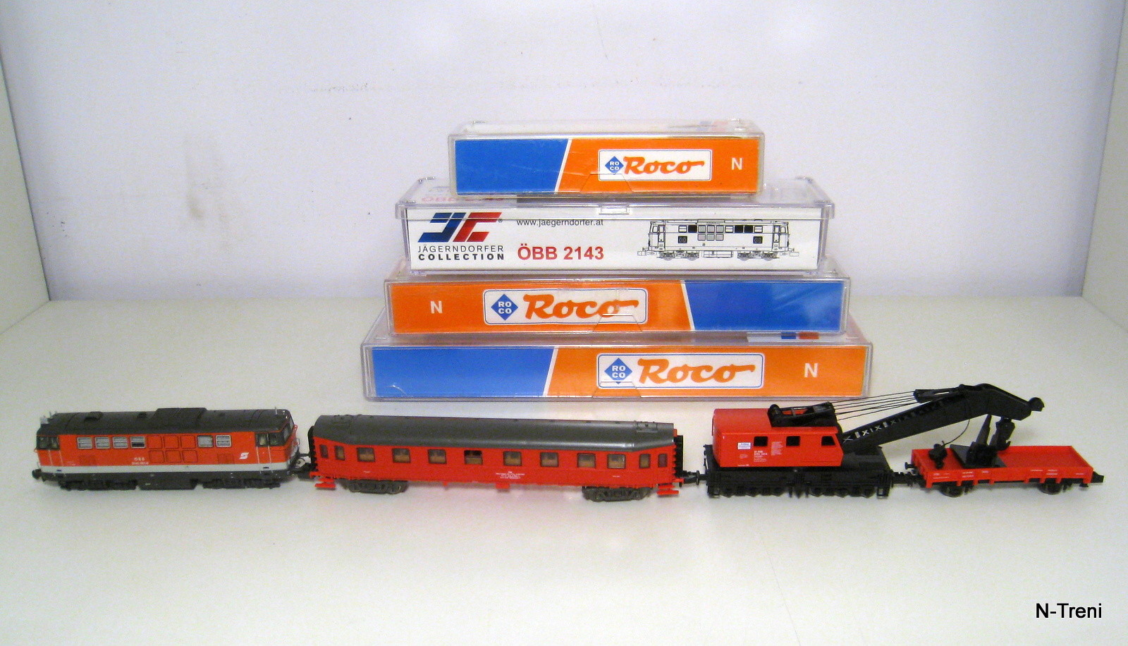 Scala N N N - Convoglio soccorso OBB con loco diesel 2143 e carro gru con appoggio ba1b4f Scala N N N - Convoglio soccorso OBB con loco diesel 2143 e carro gru con appoggio ba1b4f