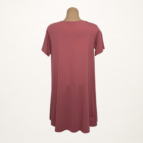 Vestido Jersey COS Dusty Rose Línea A L | Algodón Escultural Elastizado Minimalista - Imagen 5 de 10