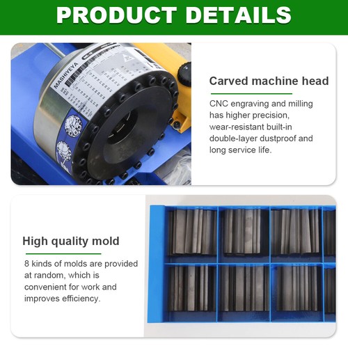 ✅Portable Hydraulic Hose Crimper Pipe Crimping Machine 5600KN With 8 Sets Dies - Picture 6 of 19