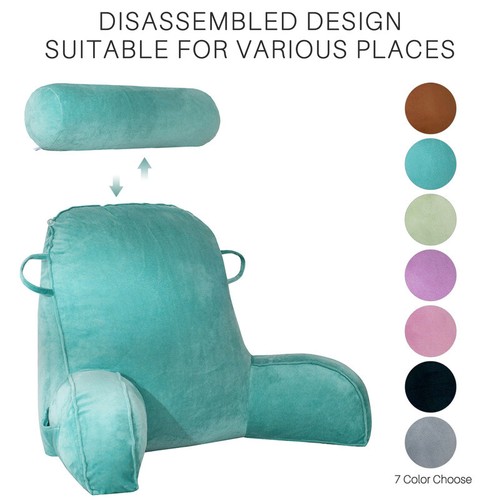 Reading Pillow Bed Rest with Arms & Neck Roll Pillow for Bed Sit Up Bed Pillow - Picture 13 of 31