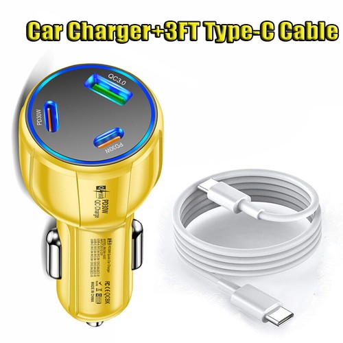 90W LED PD Fast Car Charger 3 Ports Adapter For Samsung S24 Ultra S23 FE S22 S21 - Picture 14 of 15